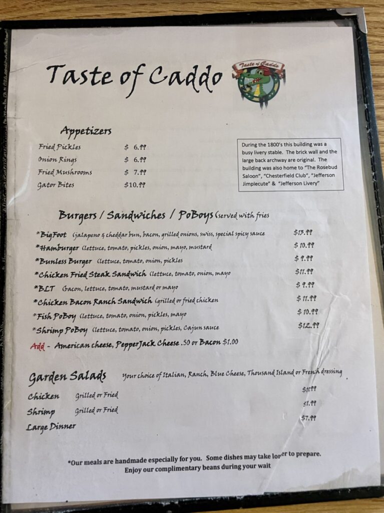 Taste of Caddo Eatery Menu 5