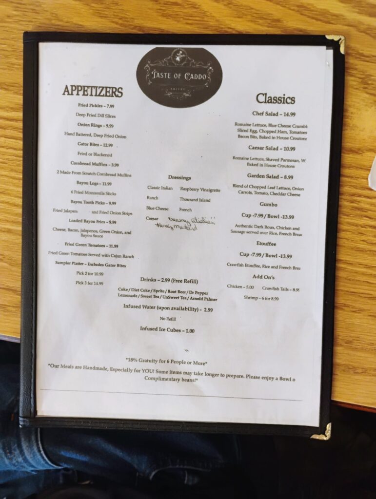 Taste of Caddo Eatery Menu 6